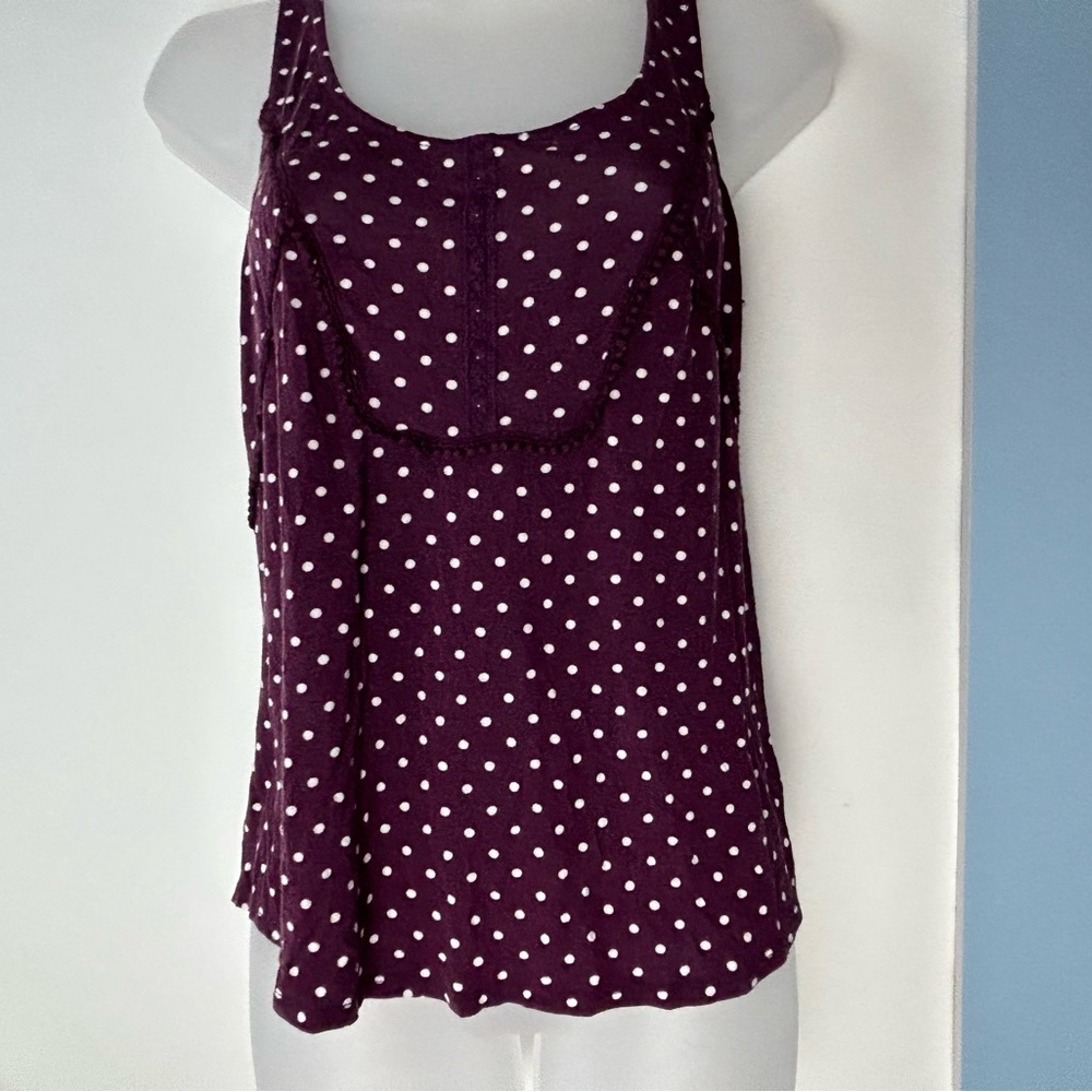 Maurices Purple White‎ Polka Dots Tank Top Medium